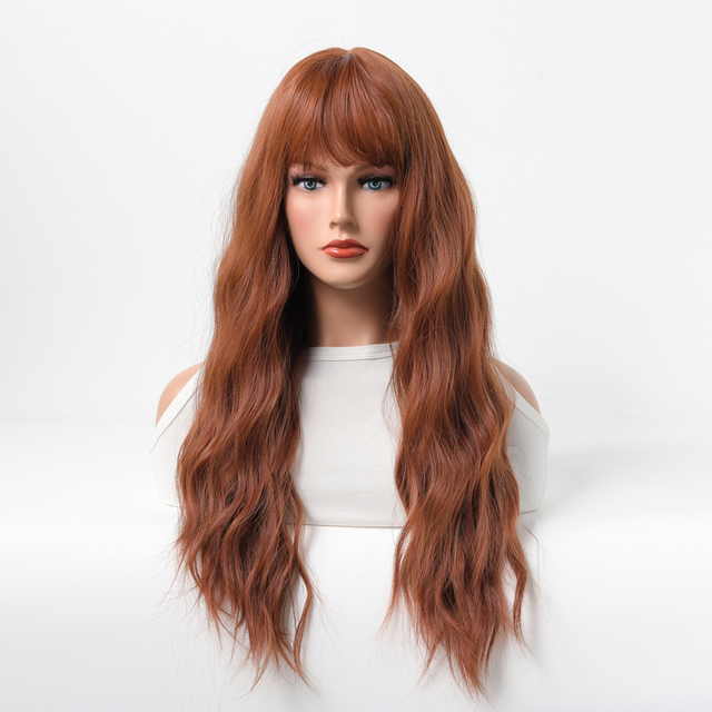 Water Wave Texture Multi-Color Synthetic Wig with Heat Styling Compatibility for Women