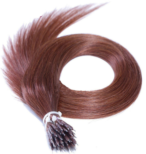 100% Virgin Remy Human Hair Extensions 10-30 Inch Length Dyeable Nano Ring Pre-Bonded Hair Extensions