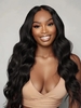 V Part Human Hair Wig with Body Wave Texture and Glueless Application for 150% Density
