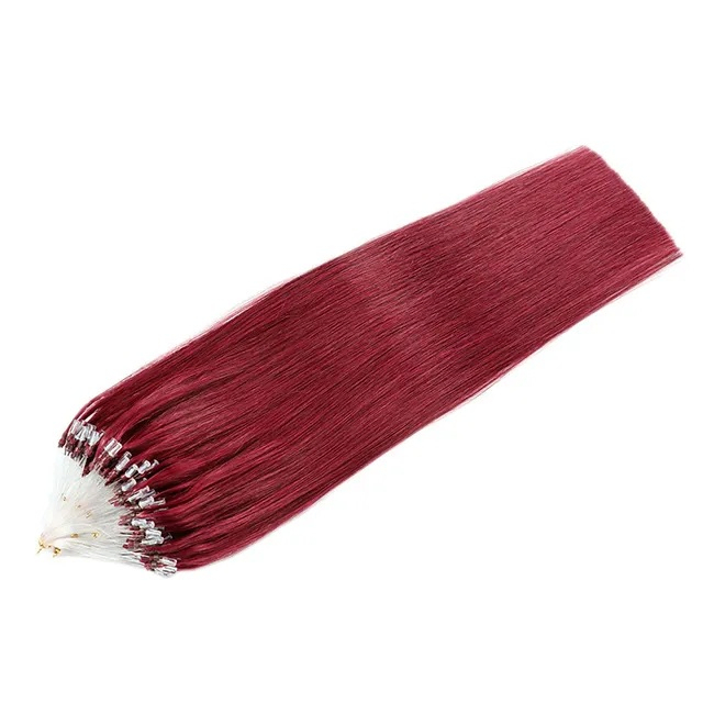 100% Virgin Remy Human Hair Micro Loop Ring Hair Extension with 10-30 Inch Length and Dyeable Options